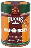 Fuchs Gourmet Selection Klassisch/Heimisch – Brathähnchen Gewürzsalz, nachfüllbares Hähnchen Gewürz, Salz zum Würzen von gebratenem Geflügel-Fleisch, vegan, 80 g