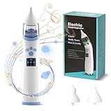 Electric Nasal Aspirator, Rechargeable Baby Nose Cleaner for Kids, Nasensauger Baby Staubsauger Wiederaufladbar, Mit 3 SaugstäRken, Musik Und 2 GrößEn Silikon Tipps, für Neugeborene & Säuglinge