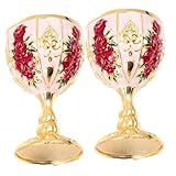 Kichvoe 2 Stück Vintage Metall Weingläser Weinkappen aus Legierung für Cocktails Dekoration für Bar und Zuhause Unzerbrechlich und Multifunktional