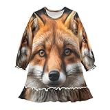 Mädchen-Nachthemd, roter Fuchs, flauschig, flauschig, flauschig, Wiese, Nachthemd, Pyjama, Kinder, langärmelig, atmungsaktiv, mehrfarbig, 9-10 Years