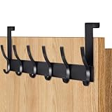 AUXHCYL Türhaken zum Einhängen Platzsparend Türgarderobe zum Einhängen Praktischer Kleiderhaken Tür, Türhaken Innenseite von Kleidung, Handtüchern und Hüten(Schwarz)
