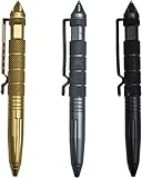 saijer Tactical Pen,3 Stück Taktischer Kugelschreiber 3 Farben Multifunktional Aluminium mit Glasbrecher Tool Business Stift für Tactical Defense