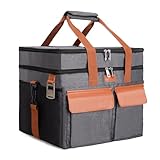 LARUTAN 30L Kühltasche Picknicktasche Thermotasche Isoliertasche, Doppelschichtig, Faltbar & Wasserdicht für Outdoor, Grau