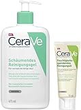 CeraVe schäumendes Reinigungsgel 473 ml + gratis Reinigungsöl 15 ml - Für normale bis fettige Haut - Stärkt die