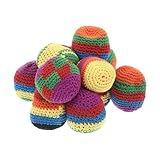 LRXIYODE 12 Stück Teiliges Set Gehäkelte Sandsäcke Bunte Wurfspielzeuge für Outdoor und Indoor Spiele Fördern Motorik und Hand Augen Koordination