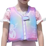 Rettungsweste – Schwimmweste zum Schwimmen – Schwimmjacke, faltbar, mit Pailletten, für Pool, Strand, Boot, Schutz