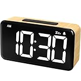 NOKLEAD Digitaler Wecker für das Schlafzimmer: 5,9 Zoll LED-Display, 9-Minuten-Schlummerfunktion, 2 Lautstärkestufen, 5 Helligkeitsstufen, 12/24 Stunden, mit Adapter, einfach zu bedienen für Erwachsen