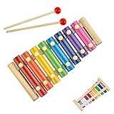 Xylophon für Kinder,Spielzeug Xylophon Mehrfarbig Glockenspiel Holzspielzeug Musikinstrument mit Holzschlägeln für Pädagogische Entwicklung