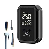 Elektrische Luftpumpe, Auto-Luftpumpe, USB-Ladekompressor, wiederaufladbar, High Pressure Pump für Fahrrad, Sportausrüstung, 14 x 9 x 4 cm, Schwarz