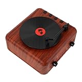 NUOBESTY Retro Lautsprecher Plattenspieler Vintage Tragbarer Lautsprecher Desktop Plattenspieler Retro Dekor