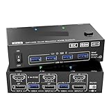 Dual-Monitor-KVM-Switch, 2 Ports, 8K@60Hz, 4K@144Hz, +DP, USB 3.0-Switch, erweiterte Anzeige, Monitore, Computer Nahtlose Umschaltung