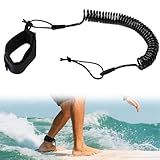 Sup Leash,Leash Sup,Sup Kajak Sicherheitsleine,Coiled Fußschlaufe Einziehbares,Surfboard Leash,Tpu Paddle Leash Mit Fußschlaufe,Fur Stand Up Paddle Board Surfboard(10ft 7 Mm Leash Für Erwachsene)