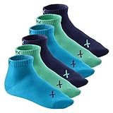 CFLEX Lifestyle Herren & Damen Kurzschaft Socken (6 Paar), Baumwoll Quarter Socken - Oceanic 43-46