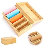 Suuwwn A7 Karteikarten Box Holz 22.2x12.8x9.1cm Karteikasten Holz mit Deckel Vokabelbox Lernkarteibox für Büro Schulen und Heim（Karteikarten Nicht im Enthalten）