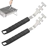 banjiabb 2 Stück Hitzebeständige Grillrostheber,Grillrostheber,Grillzubehör Für Gusseisen- Und Edelstahlroste, BBQ Utensil, Universal Grillwerkzeug,Fur BBQ Und Camping