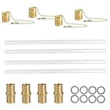 Weinflaschen-Dochte - Gartenfackeldocht - Das Tischfackel-Set enthält 4 langlebige Fackelnochte, Kupferlampenabdeckung und Milchdochthalter