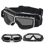 SPORWAY Motorradbrille Helmbrille Retro Fliegerbrille Motorrad Motocross Goggle Winddicht Motorradbrille Sonnenbrillen Vintage Motorräder Brille für ATV Bike Motocross