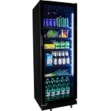 ZORRO Getränkekühlschrank ZKB 360 Liter schwarz Flaschenkühlschrank Kühlschrank mit Glastüre Gastro Getränkekühler