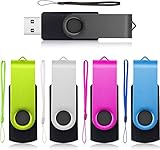 USB Sticks 32GB 5 Stück, AreTop Speicherstick Rotate Metall Mehrfarbig High Speed USB 2.0 Flash Drive Pack (Mehrfarbig)