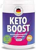 KETO BRN NIGHT - Koffeinfrei mit Glucomannan & Chrom aus Deutschland | Unterstützt den Stoffwechsel | 90g Pulver entsprechen ca. 180 Kapseln | Diät Nahrungsergänzungsmittel vegan (90g)