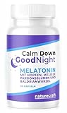 Melatonin Schlaf Komplex Calm Down & Good Night - Nahrungsergänzungsmittel mit Hopfen, Melisse, Passionsblumen und Baldrianwurzel - vegan - 60 Kapseln