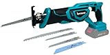Professional Akku Säbelsäge für Makita 18V (Ohne Akku), Kabellose Reciprosäge Fuchsschwanz Säge Elektrisch Tigersäge, ideal für Sägearbeit mit Holz/Stahl, 22 mm Hublänge, Inklusive 4x Sägeblätter