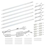 LED Unterbauleuchte mit Schalter 8.5W 760lm 4000k Neutralweiß Lichtleiste Küchenlampe Vitrinenbeleuchtung Schrankbeleuchtung mit 6x26cm Stripes für Küche Schrank Erweiterbar durch Stecksystem