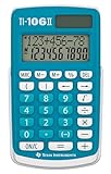 Texas TI-106 II Wissenschaftlicher Schulrechner (2-zeiliges Display, 4 Grundrechenarten) Blau