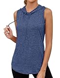 Gyabnw Damen Sport Tank Top Fitness Ärmellos Kapuzenpullover Sport Running T-Shirts Trainieren Oberteile