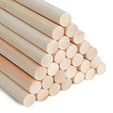 SOSMAR 30 Stück Holzstäbchen zum Basteln, Bambusstäbe rund Ø 10mm x 30cm Lang Rundholz Natur Holzstab Bastelholz für Modellbau DIY Handwerk und Deko