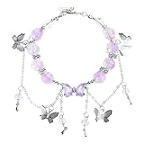 Exquisites Legierungsarmband Zubehör, markanter Perlenanhänger mit Schmetterlingsverzierungen für Trendsetter, Schlangen Schmetterling