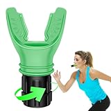 Atemtrainer Lungentrainer mit einstellbarem Widerstand, Tragbarer Breathing Trainer für Ausdauertraining, Lungenkapazität & Atemmuskulatur – Ideal für Sport, Yoga & Fitness (Grün)