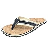 Gumbies Corker - Flip Flops aus Kork mit robuster Sohle aus wiederverwerteten Autoreifen, Fußriemen aus recycelter Baumwolle, ergonomisches Fußbett - Black, 43
