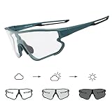 DUDUKING Sonnenbrille Selbsttönend Polarisierte Fahrradbrille Herren Damen,UV 400 Schutz Sportbrillen Radsport Brillen für Outdoorsport Radfahren Laufen Golf Baseballbrille