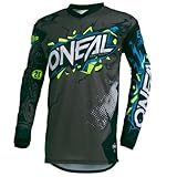 O'Neal | Motocross-Jersey Langarm | Kinder | MX MTB Mountainbike Enduro | Eingenähter Ellbogenschutz, V-Ausschnitt, Atmungsaktives Material | Element Youth Jersey Villain | Grau | Größe S