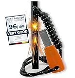 aZengear Feuerstahl, Camping-Feuerstarter aus Feuerstein und Stahl, 10mm XL Ferro Rod, Paracord, wasserdichtes Bushcraft Outdoor-Survival-Set