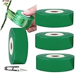 Veredelungsband,100mx2cm Pflanzenreparaturband,4 Rollen Pfropfband,Transparent Band für Obstbaum,Selbstklebendes Pfropfband,Dehnbares Baumpfropfband,mit Schere,für Garten,Baumsetzlinge,Blumen