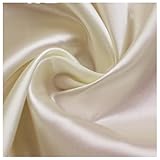AMateschitz Satin-Stoff Stofffutter Futterstoff Meterware Weiches Polyester Stoff Baumwollstoff Stoff zum Nähen Einfarbig in 28 Farben für Kleider Jacken Mäntel Hosen Röcke Möbel Creme 1M*1.5M