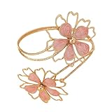 Geavonyg Eleganter, Kirsite Armreif, asymmetrisch, kunstvoll, leicht und vielseitig für stilvolle Anlässe Robustes Blumenmuster für Damen
