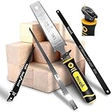 Magicbox 5 in 1 Japansäge Set, 4 Wechselblätter (150/250mm) für Holz, Metall & Trockenbau, Feinsäge mit Schnellwechsel Design und TPR Griff, Zugsäge