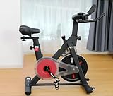 Heimtrainer Fahrrad mit Magnetischem Widerstand, Leises Ergometer Hometrainer Fahrrad, LCD-Monitor, Verstellbarer Lenker und Sattel, Spinning-Bike, Indoor Fitnessbike für Zuhause, Bis 120kg