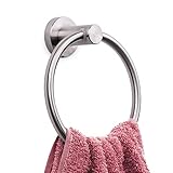 Marmolux Acc - Handtuchring aus gebürstetem Edelstahl | Moderner Handtuchhalter für Badezimmerwand | SUS304 Edelstahl-Badezimmer-Handtuchring-Hardware-Set