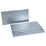 HELPMATE – 6 Stück Lochplatten 100x200 mm – Flachverbinder galvanisch verzinkt & blau passiviert – Holzverbinder mit hervorragendem Korrosionsschutz, stabil & langlebig – einfache Montage