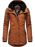 Navahoo Damen Winterjacke Kurze Regenjacke wasserdicht warm gefüttert mit Kapuze Lindraa Rusty Cinnamon Gr. L