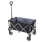 Bonbela 100 L Polyester Stahl Outdoor Hilfsprogramm Klappbare Autowagen Car Car Camp für Sporteinkaufslager Schwarz
