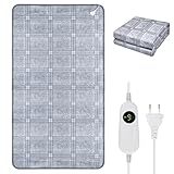 Heizdecke mit Abschaltautomatik 150x80cm – Elektrische Wärmedecke mit 4 Heizstufen, 12 Stunden Timer, Überhitzungsschutz, Wasserfest, Heizunterlage Wärmeunterbett für Bett und Matratzen