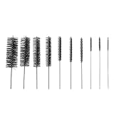 Greethga 10 Stück Clean Small Wire Brush Kit mit Loop Brille Tastaturen Rohrteile für Schmuck (Schwarz)