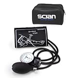 Scian Aneroid Sphygmomanometer - Manuelle Blutdruckmanschette mit D-Ring Universalmanschette 22-42cm, Tragetasche für Krankenschwester Arzt Senior Erwachsene (Schwarz)