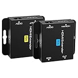 VEDINDUST HDMI Extender 200ft HDMI Ethernet RJ45 auf HDMI über Cat5e/Cat6 Kabel übertragung HDMI Repeater Adapter unterstützt EDID 1080p 3D HDCP POC (benötigt nur TX-Strom)