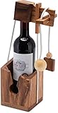 LOGOPLAY FlaschenTresor - Schnurpuzzle - Denkspiel - Knobelspiel - Geduldspiel - Logikspiel aus edlem Holz